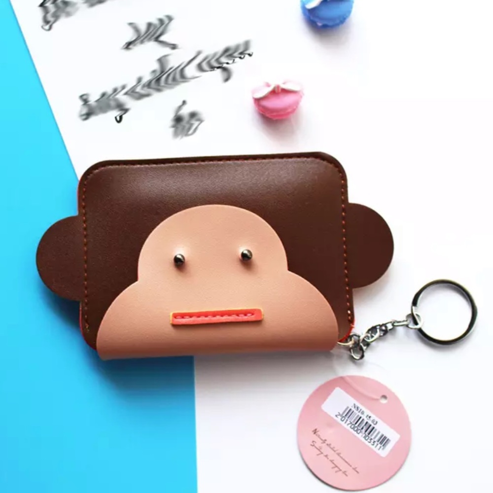 Wallet monkey cartoon cute coin wallet keychain